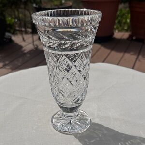 Waterford Alana Crystal Vase 8” Footed Cut Crystal Ireland